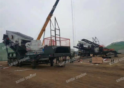 tyre mobile crusher plants site